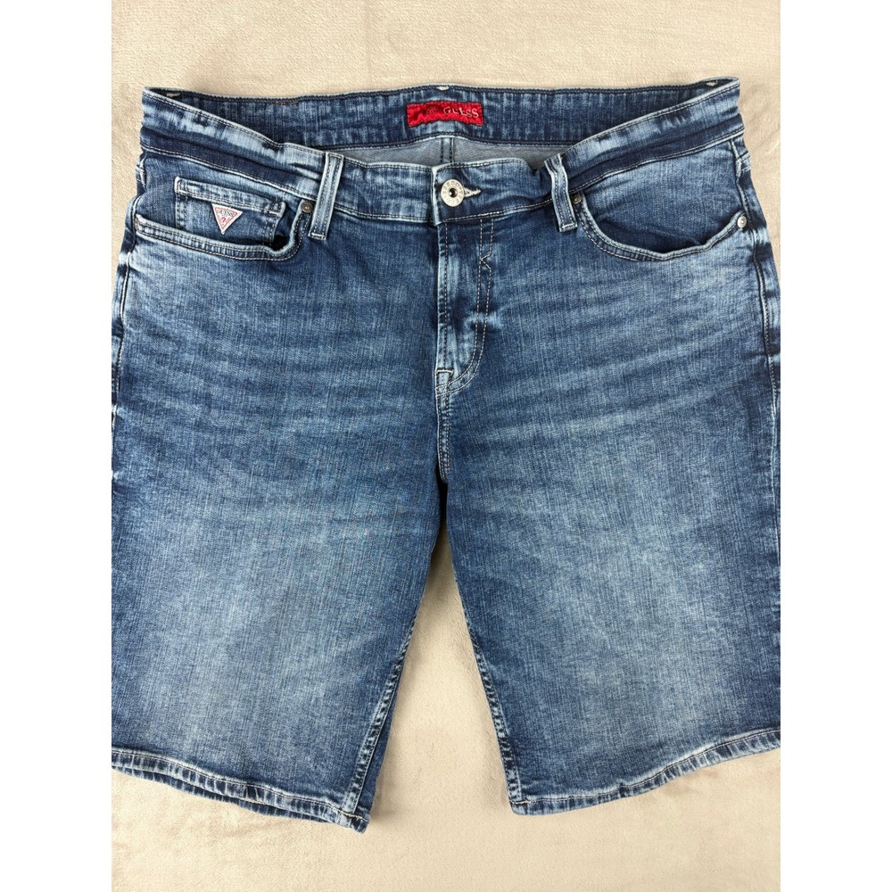 Guess Los Angeles Mens Denim Shorts Medium Wash Blue Size 36 T4GJ40 D58Y0